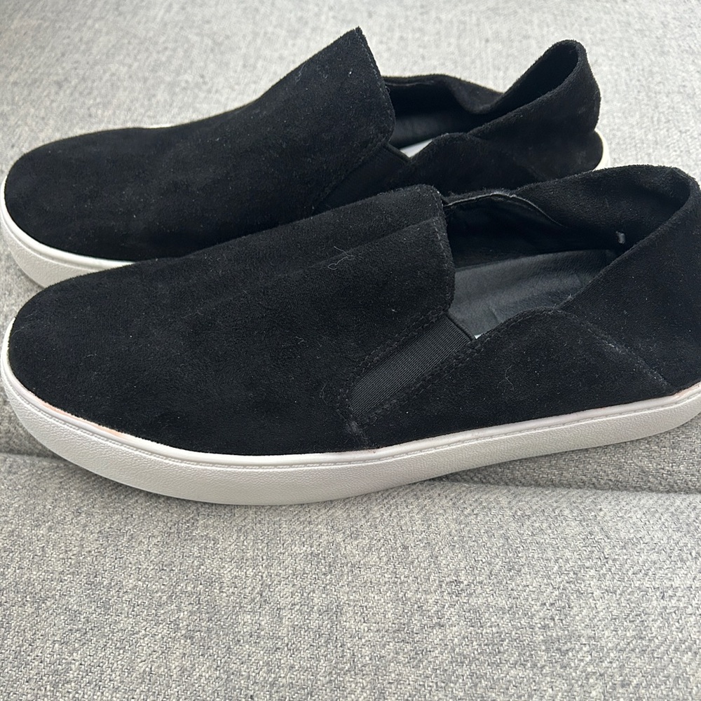 Black Suede Slip-On Womens Shoe